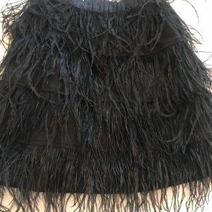 Girls Black marabou skirt NWOT